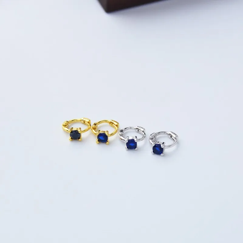 

YIZIZAI Real 100% 925 Sterling Silver Colorful zircon Small Stud Earrings for Fashion Women Jewelry Accessories Gifts