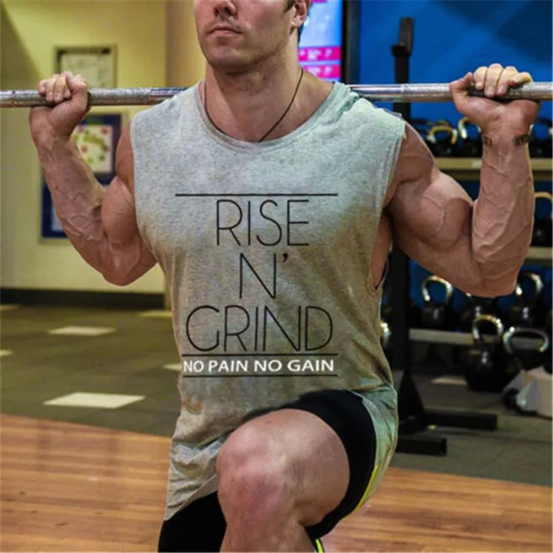 Майка мужская хлопковая без рукавов брендовая Спортивная майка для бодибилдинга