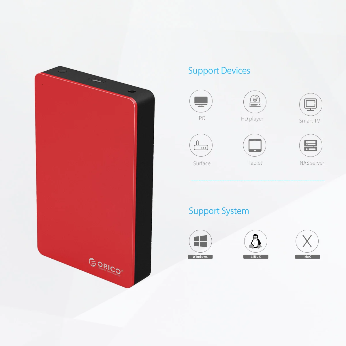 ORICO Алюминий 3 5 &quotUSB3.0 к SATAIII чехол внешний корпус жесткого диска 8 ТБ SSD/SATA HDD