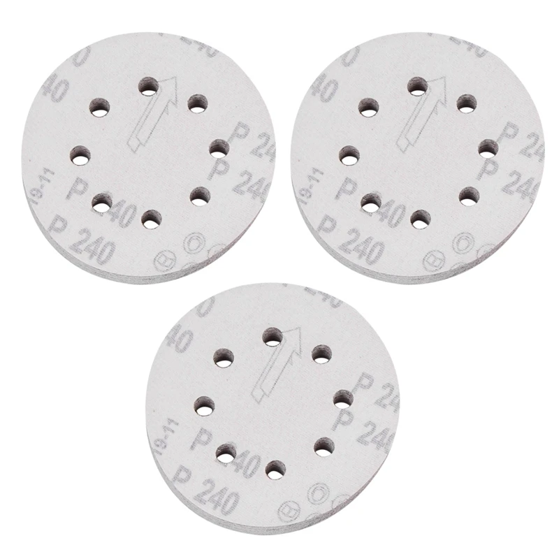 

NEW-30 Pcs 5Inch 125mm 8 Hole 240 Grit Sand Sanding Disc & 1 Pcs Mini Hand Planers Hand Push Cast Iron Wood Planer Cutter