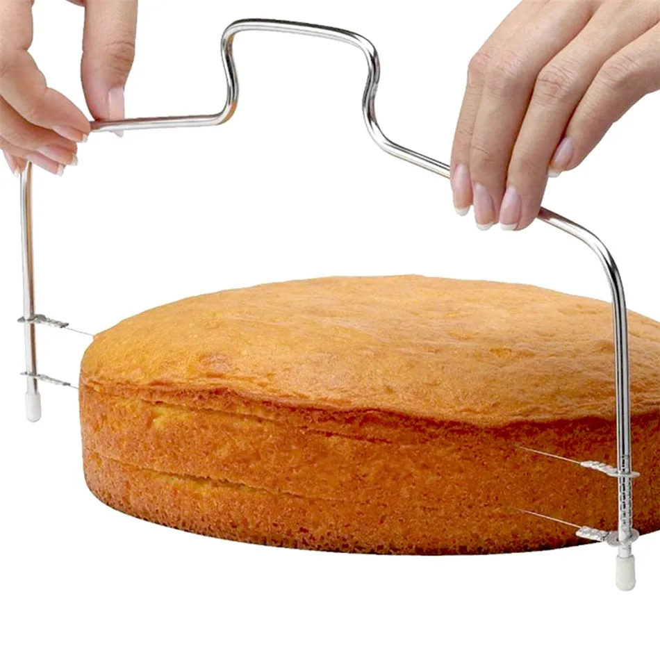 

1 шт. двухлинейный слайсер для вырезания тортов, регулируемое устройство из нержавеющей стали, форма для украшения тортов, «сделай сам», жар...