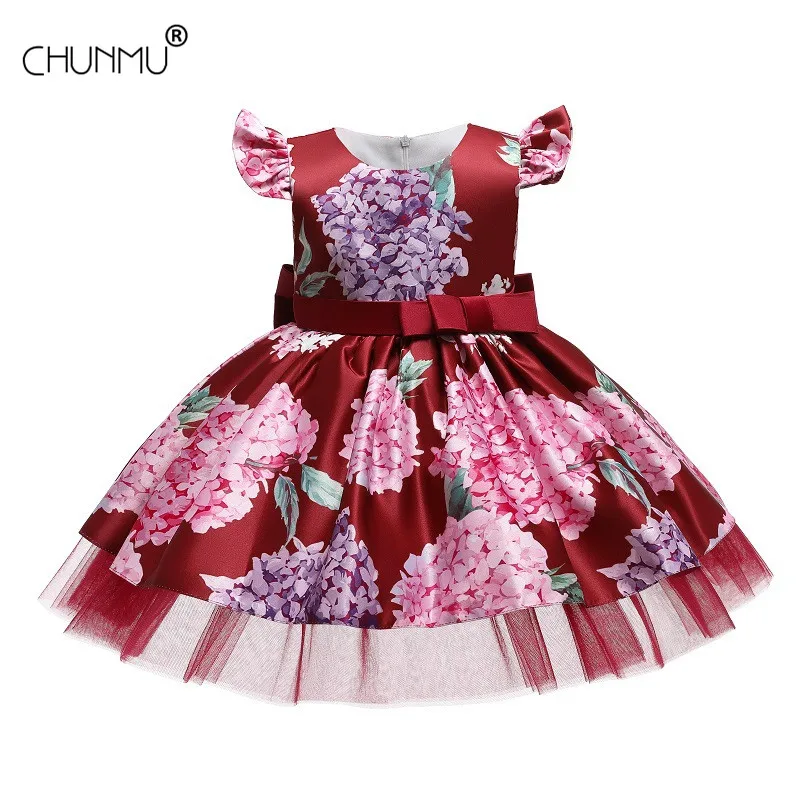 

Floral Dresses Kids Dresses For Girls Wedding Party Gown Tulle Princess Dress Children Dress Costume Wedding Dress Vestidos