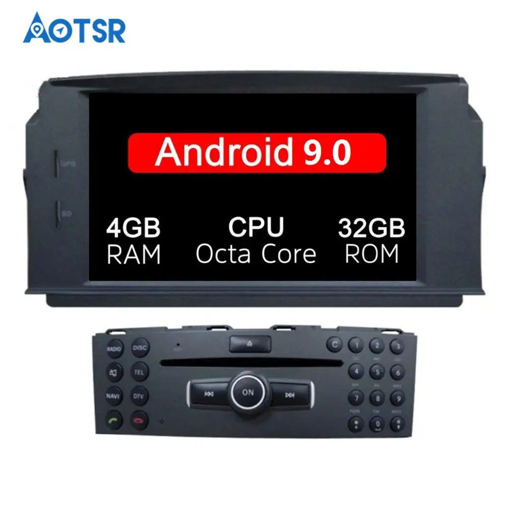 Android 9,0 автомобильный dvd-плеер для MERCEDES BENZ C Class C200 C180 C220 C230 W204 видео Автомобильный gps Радио Передняя панель dvd плеер Авто