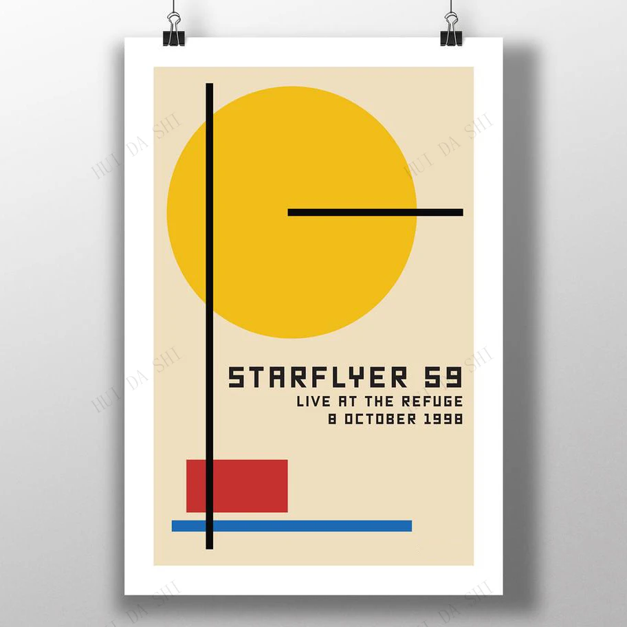 

Starflyer 59 Live 98 Minimal Bauhaus Art Indie Rock Illustration Shoegaze 90s Gig Poster Print Alternative Minimalist Design