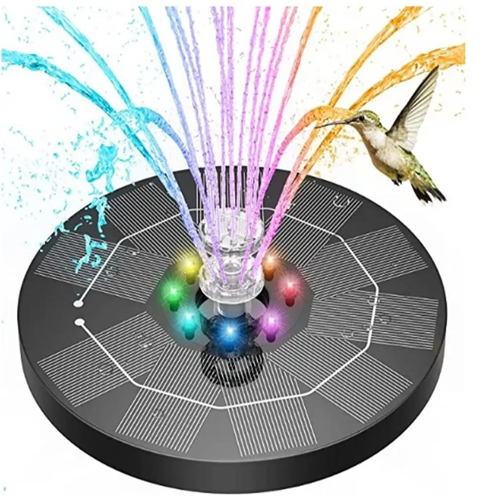 

Светодиодный фонтан на солнечной батарее 3 Вт, 1500 мАч, фонтан на солнечной батарее с 6 насадками, насос для садового пруда, фонтана