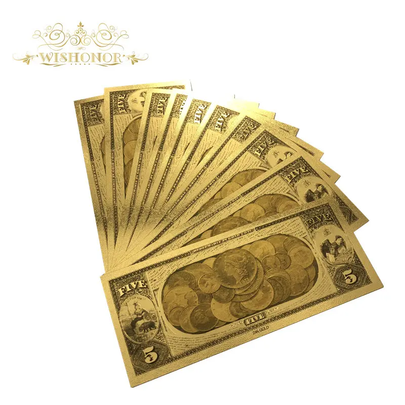 Все типы банкнот Новая Америка красочная Золотая банкнота Редкие американские