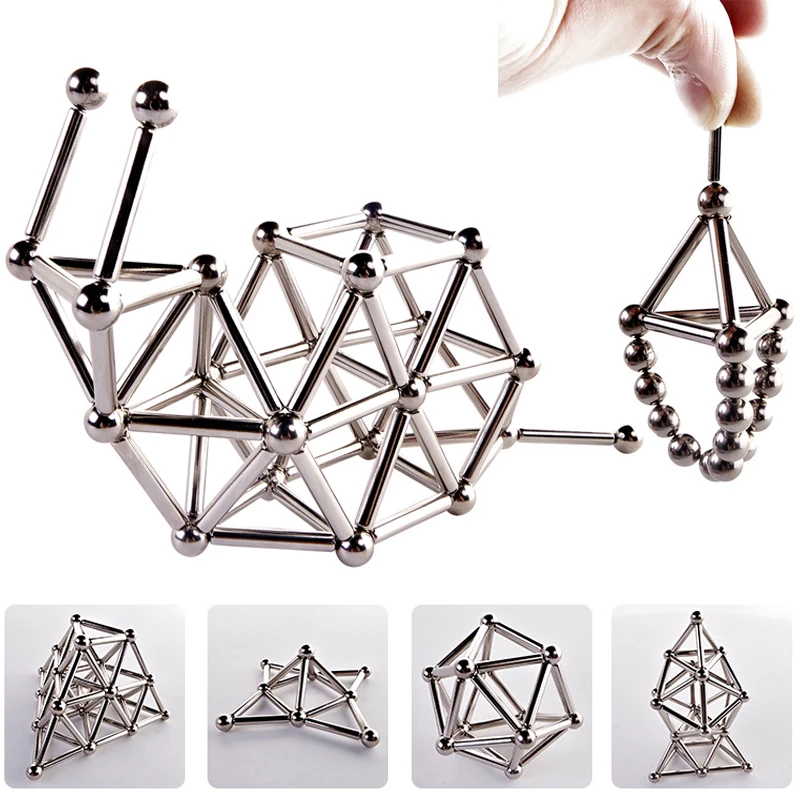 36 шт. магнитов и 27 DIY металлические шарики магнитные блоки модель игрушки