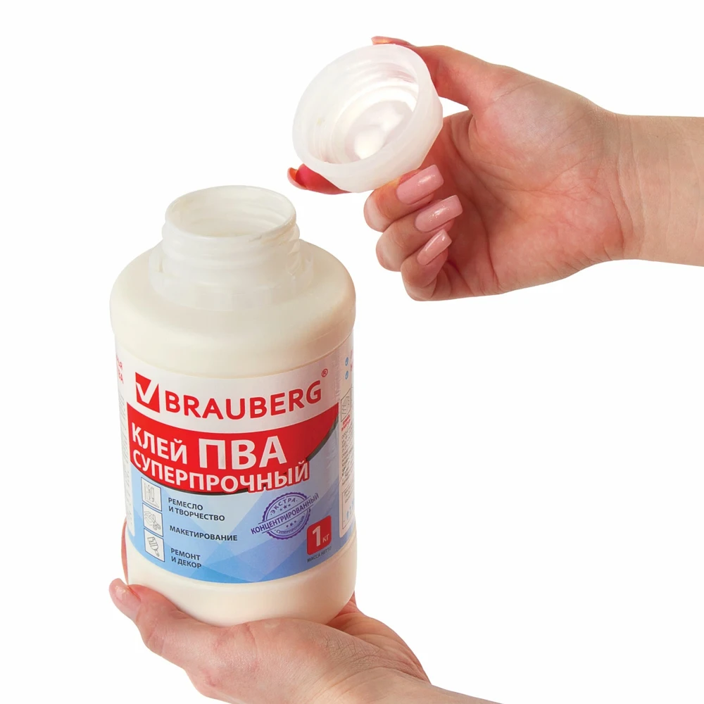 Клей BRAUBERG ПВА 1 кг суперпрочный (керамика ткань кожа дерево бумага картон) 600984 |