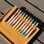 Детская бамбуковая зубная щетка, Экологичная деревянная бамбуковая щетка, мягкая щетина, угольная зубная щетка для ухода за полостью рта, детская зубная щетка, разные цвета