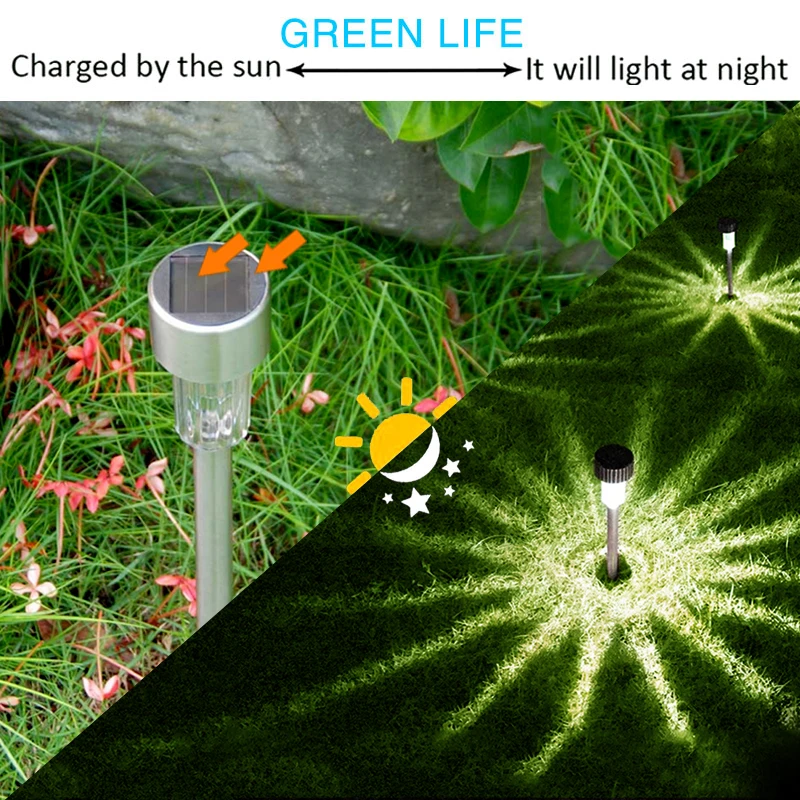 

LED Solar Garden Lights Outdoor Solar Powered Lamp Lantern Waterproof Landscape Lighting For Pathway Patio Yard Lawn Decoration