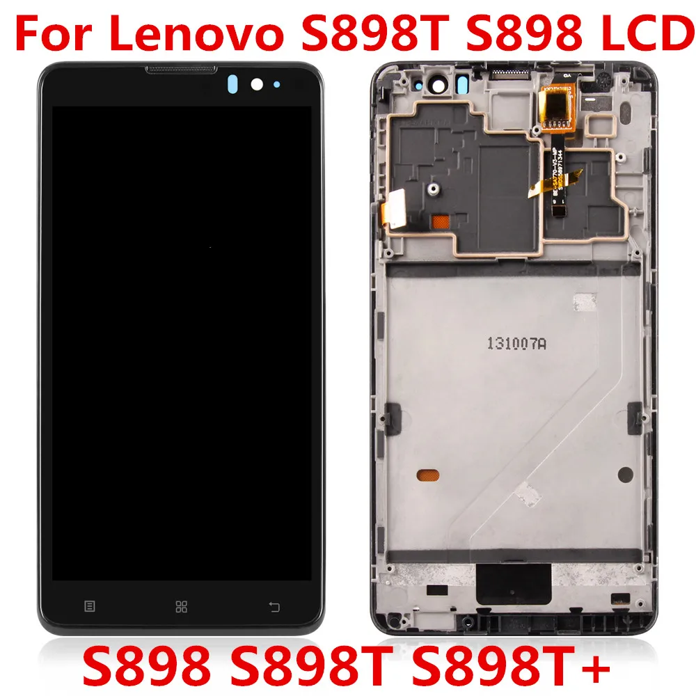 

For Lenovo S898 S898T S898T+ LCD Display Touch Screen Digitizer Assembly With Frame For S898T+ Dual Sim LCD Screen