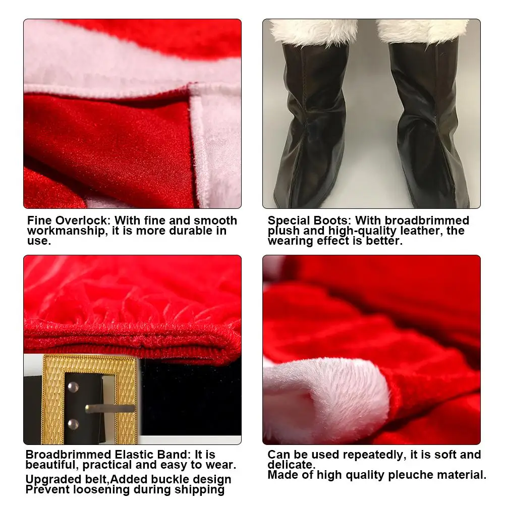 10 шт. костюм Санта-Клауса для взрослых плюшевый папы костюмы косплея