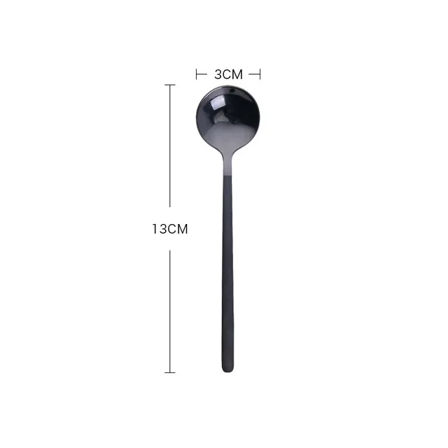 13cm Нержавеющая сталь для размешивания кофе ложка, чайная ложка из розового золота столовые приборы медовая чайная ложка десертная ложка c длинной ручкой Западная Посуда - Цвет: 13cm