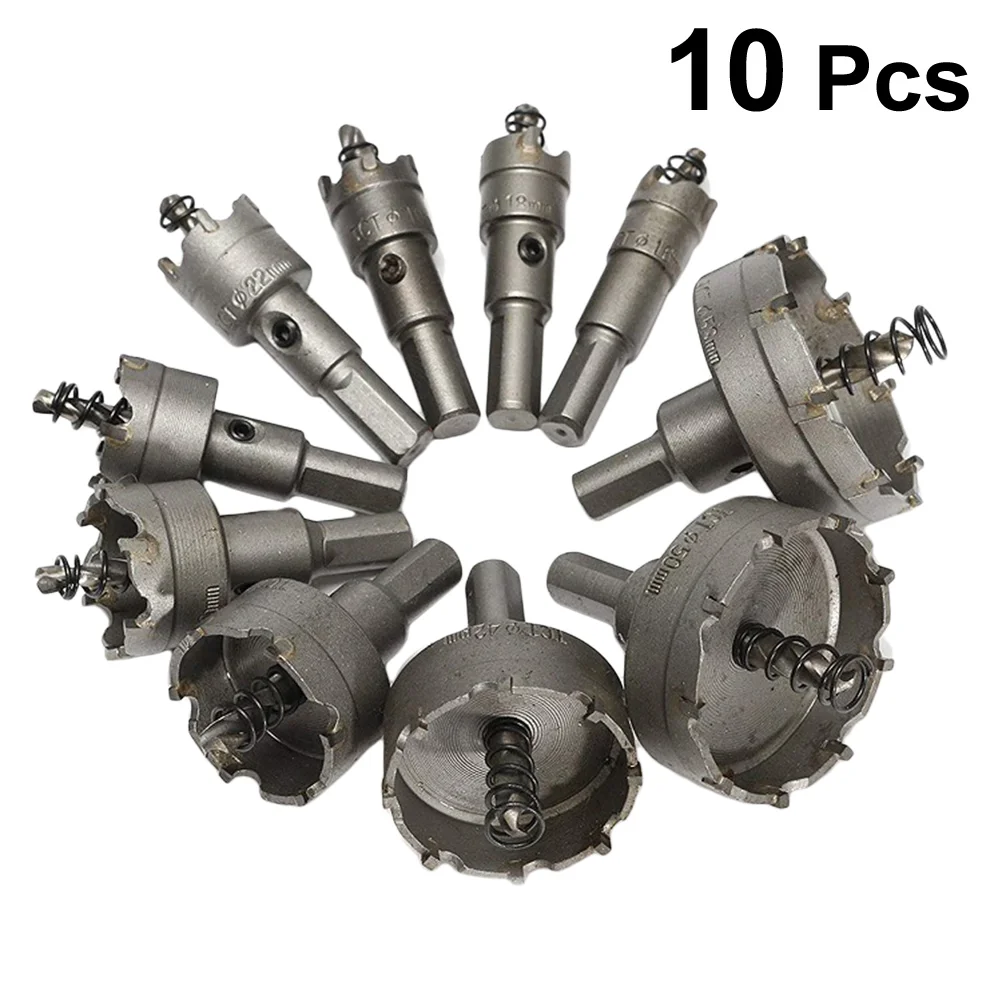 

Набор твердосплавных сверл TCT 10 шт./компл. 16-53 мм (серебристый)
