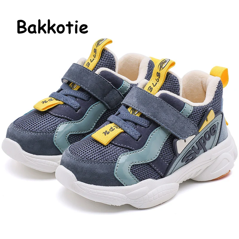 Bakkotie 2019 Baby Boys New Genuine Leather Sports Shoes Kids Girls Winter Warm Fur Sneakers Toddler Fashion Soft Casual | Детская