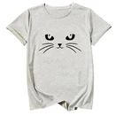 Kawaiiженские футболки с рисунком кота и мамы; футболки из чистого хлопка с коротким рукавом; модные стильные топы для девочек; Прямая поставка