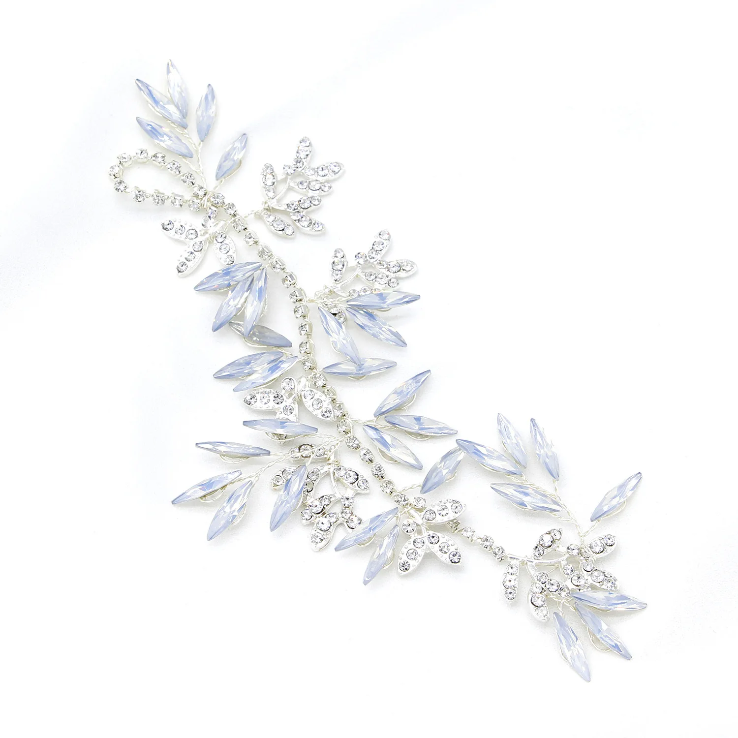 Свадебный головной убор из опала украшенный кристаллами лоза маркиза свадебный