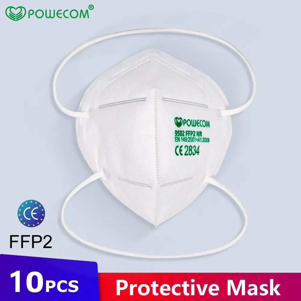 

POWCEOM FFP2 Bygienic Mask For Face PM2.5 Safety Mask Respirator CE Certified Reusable Mouth Mask 95% Filter Anti Fog Mask Cover