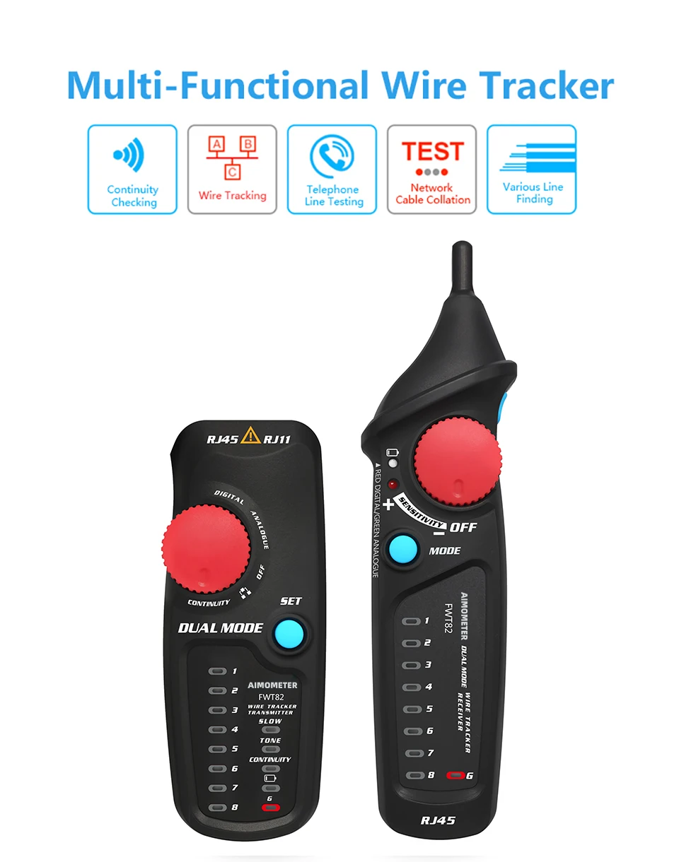 Сетевой кабель AIMOMETER FWT82 RJ45 RJ11 детектор телефонного провода тонер Ethernet|Искатели