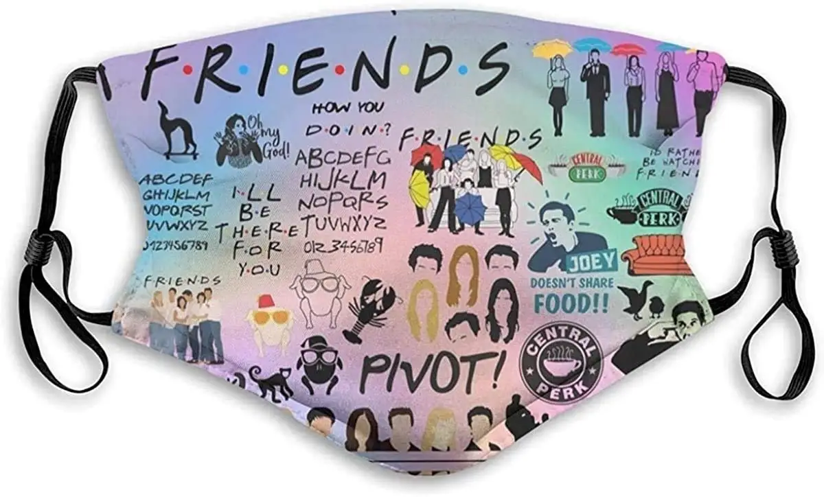 

Friends Tv Show Cloth Face Mask Washable Anti Filter Dust Fabric Mouth Mask Reusable Printed