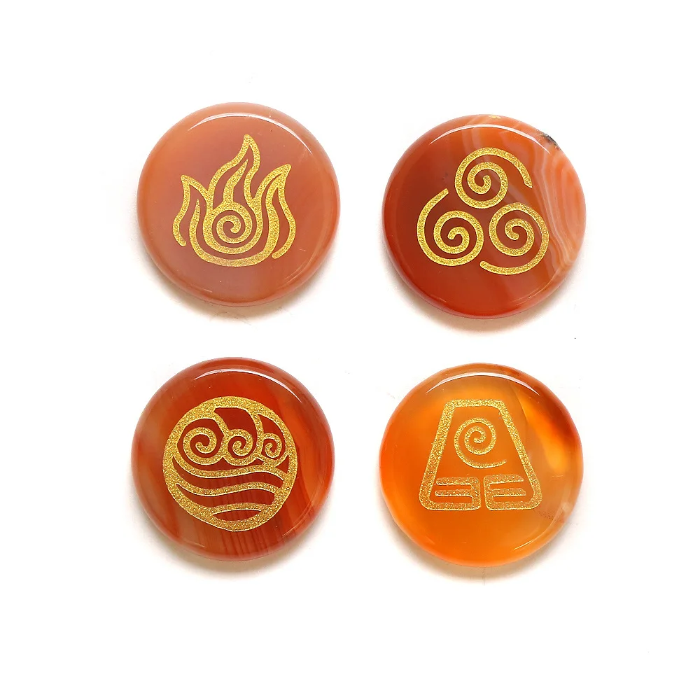 4pcs Natural Crystal Bead Decoration Ancient Greek Four-element Water Mountain Fire Earth Symbol Stone New DIY Jewelry Making | Украшения и