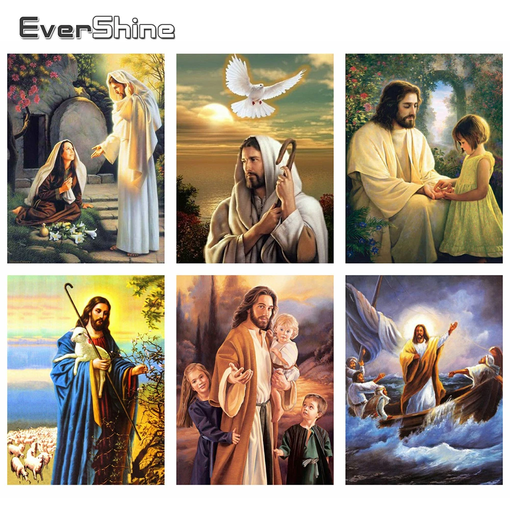 Evershine 5D DIY алмазная мозаика религия Иисус вышивка крестиком иконы картины бисером