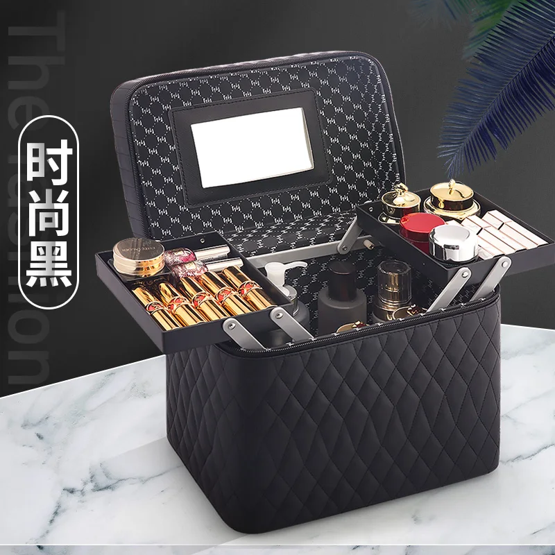 

High Quality Makeup Case Travel Big Capacity Organizer Bag For cosmetics Professional makeup pouch Multi Storey makeup bag woman