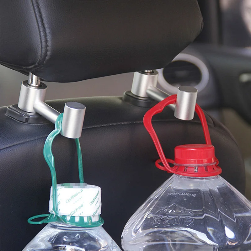 

1pc Rotatable Aluminum Alloy Car Rear Seat Hook Interior Auto Products Hooks For Bag Handbag Organizer Hook Seat Headrest Holder