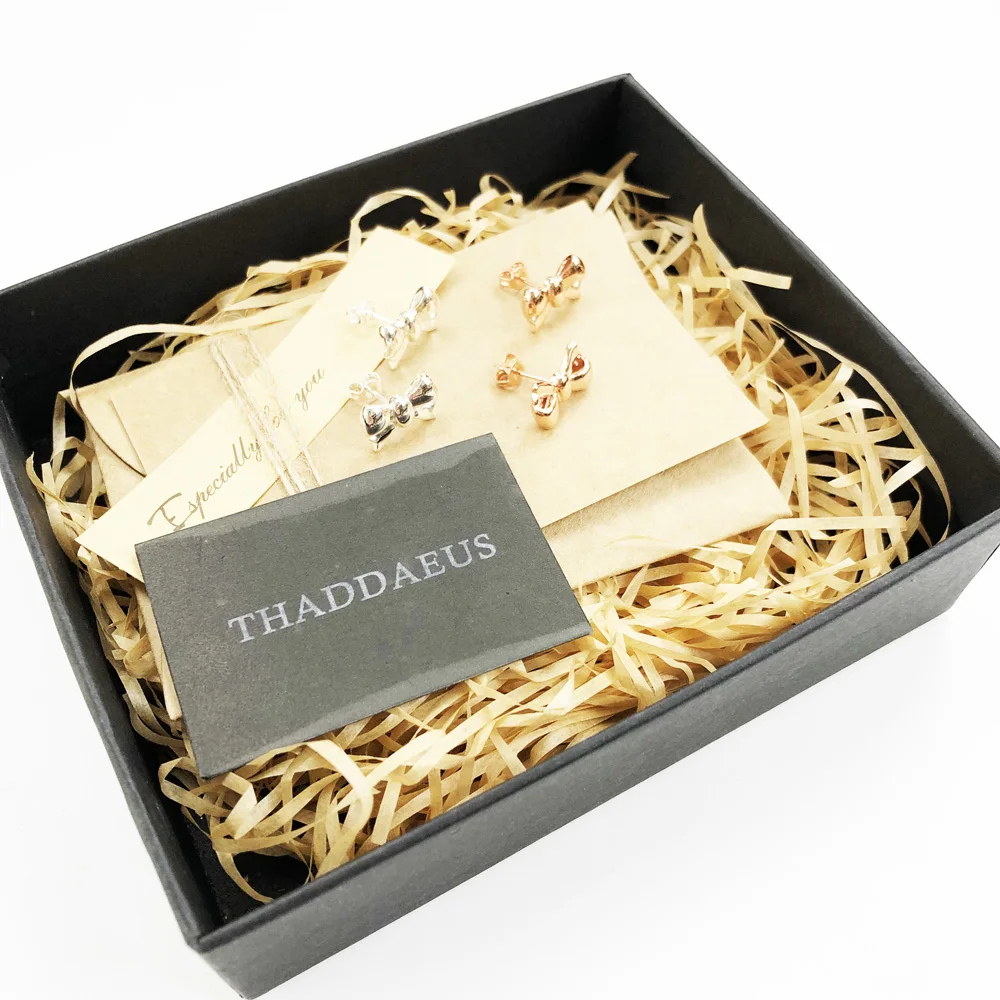 Серьги гвоздики с бантом Блестящие модные ювелирные изделия в европейском стиле