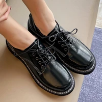 spring and summer new style single shoes thick soled college style loafers womens shoes fashion leather shoes handmade shoes