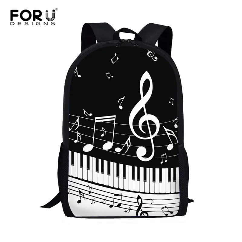 FORUDESIGNS/пианино, музыка, нота, женский рюкзак с принтом, Молодежные рюкзаки для девочек-подростков, женская школьная сумка на плечо, рюкзак mochila