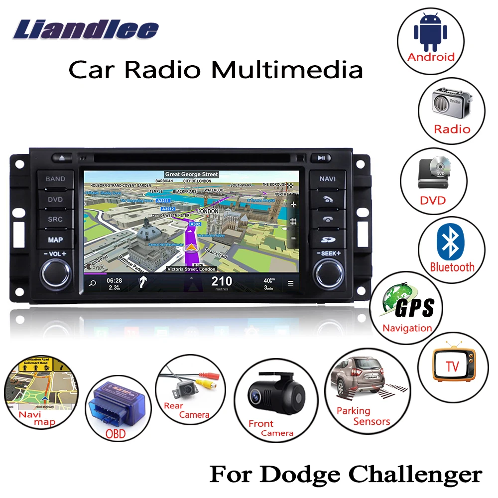 Автомагнитола Liandlee для Dodge Challenger автомагнитола Android 2008 ~ 2014 DVD плеер GPS навигатор