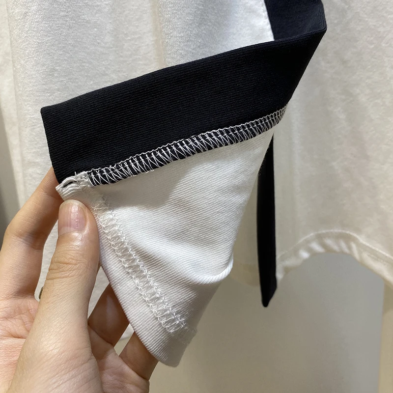 

Fresh Artistic Turn-down Collar Contrast Color Long Shirt Dress Ladies 2021 Summer New Single-breasted Puff Sleeve Shirt Dresses