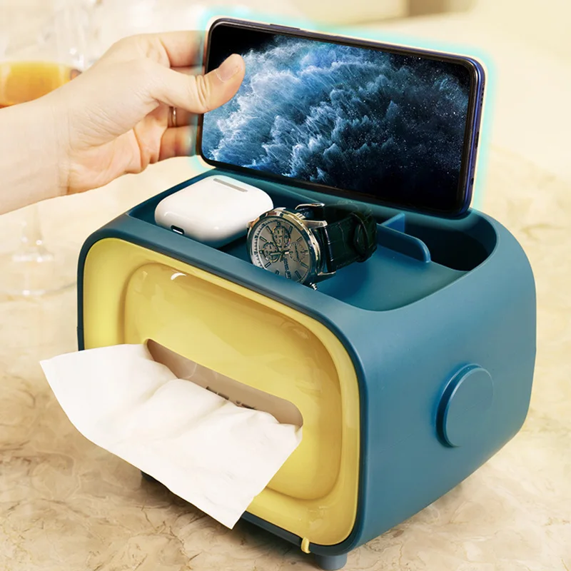 

Multifunctional Tissue Box Tissue Box Stylish Tissue Box Holder Rectangular Retro Facial Tissue Box J8