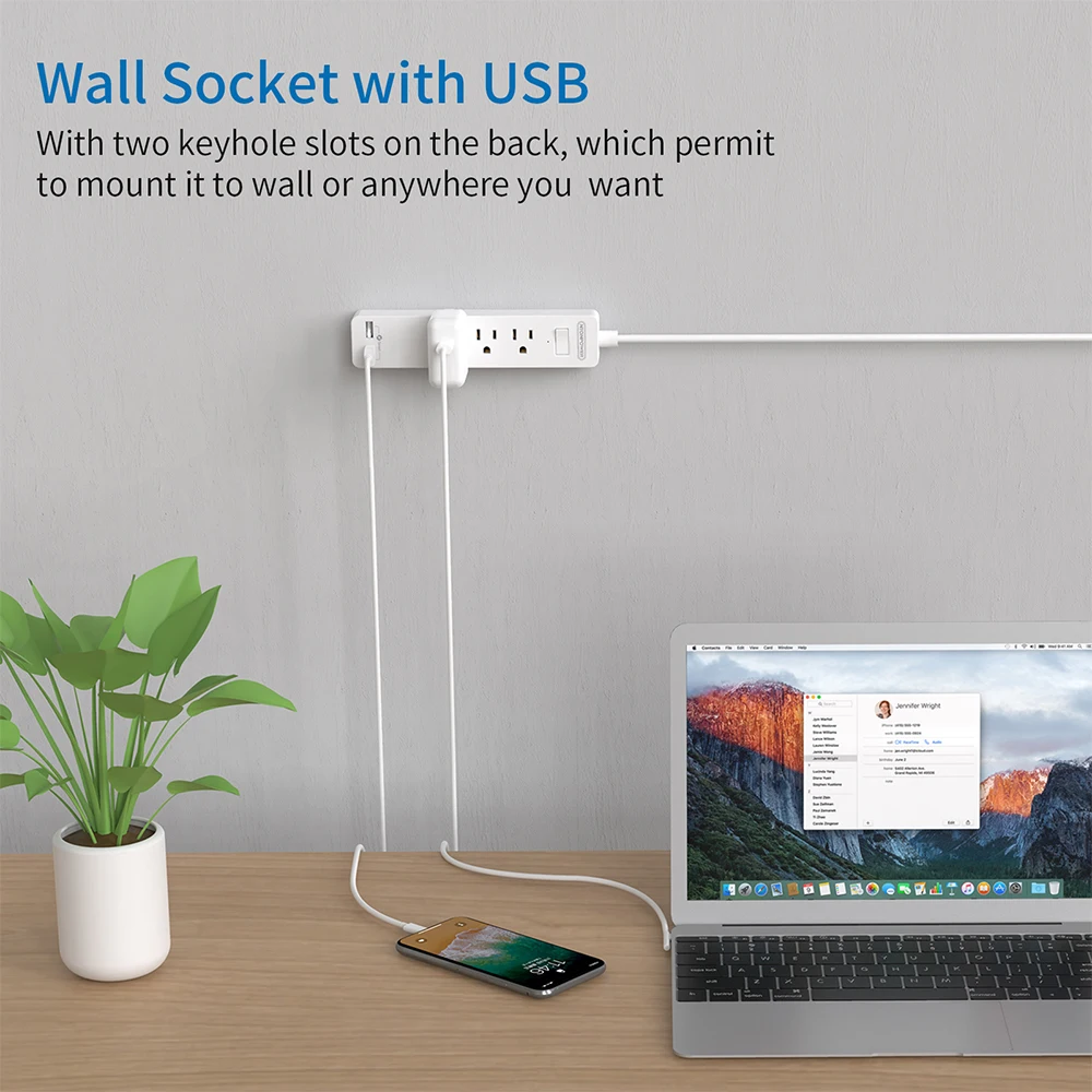 NTON настенная лента питания с удлиненным удлинителем USB 3 выхода 2 порта Настольная