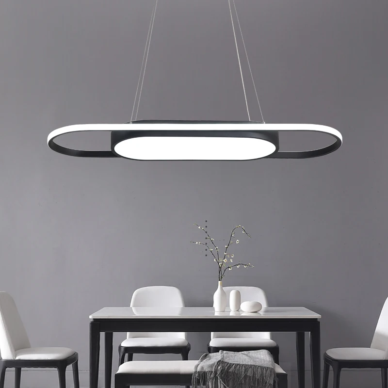 

Length 90cm hanging lights White/Black Modern led Pendant Lights For Dining room Kitchent room Bar Pendant Lamp light fixtures