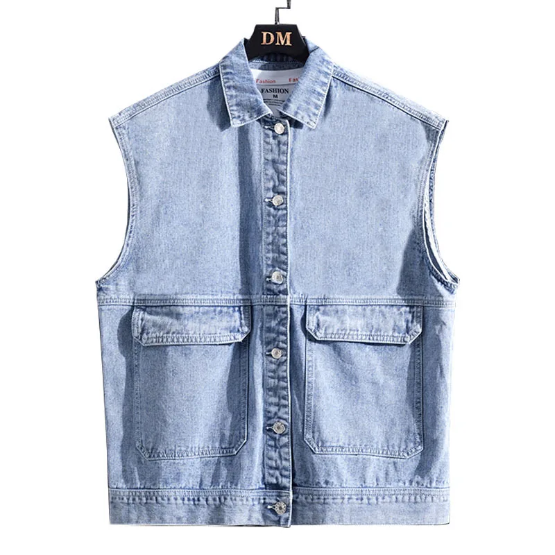 

Denim Vest Men's Jacket Cotton men Clothing Waistcoat men Spring Summer Jeans Jacket men veste homme veste sans manche Korean