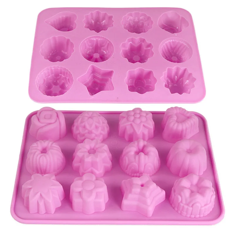 

Silicone Mold 12 Cells Chocolate Mold Fondant Patisserie Candy Bar Mould Cake Mode Decoration Kitchen Baking Accessories