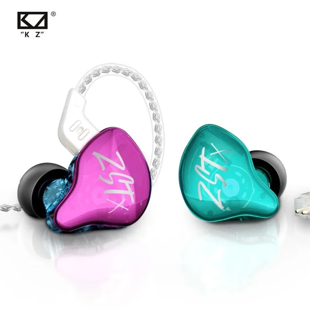 

KZ ZST X Wired Earphones 1BA+1DD Drivers Hybrid HIFI Bass Earbuds In-Ear Monitor Noise Cancelling Sport Headset auriculares