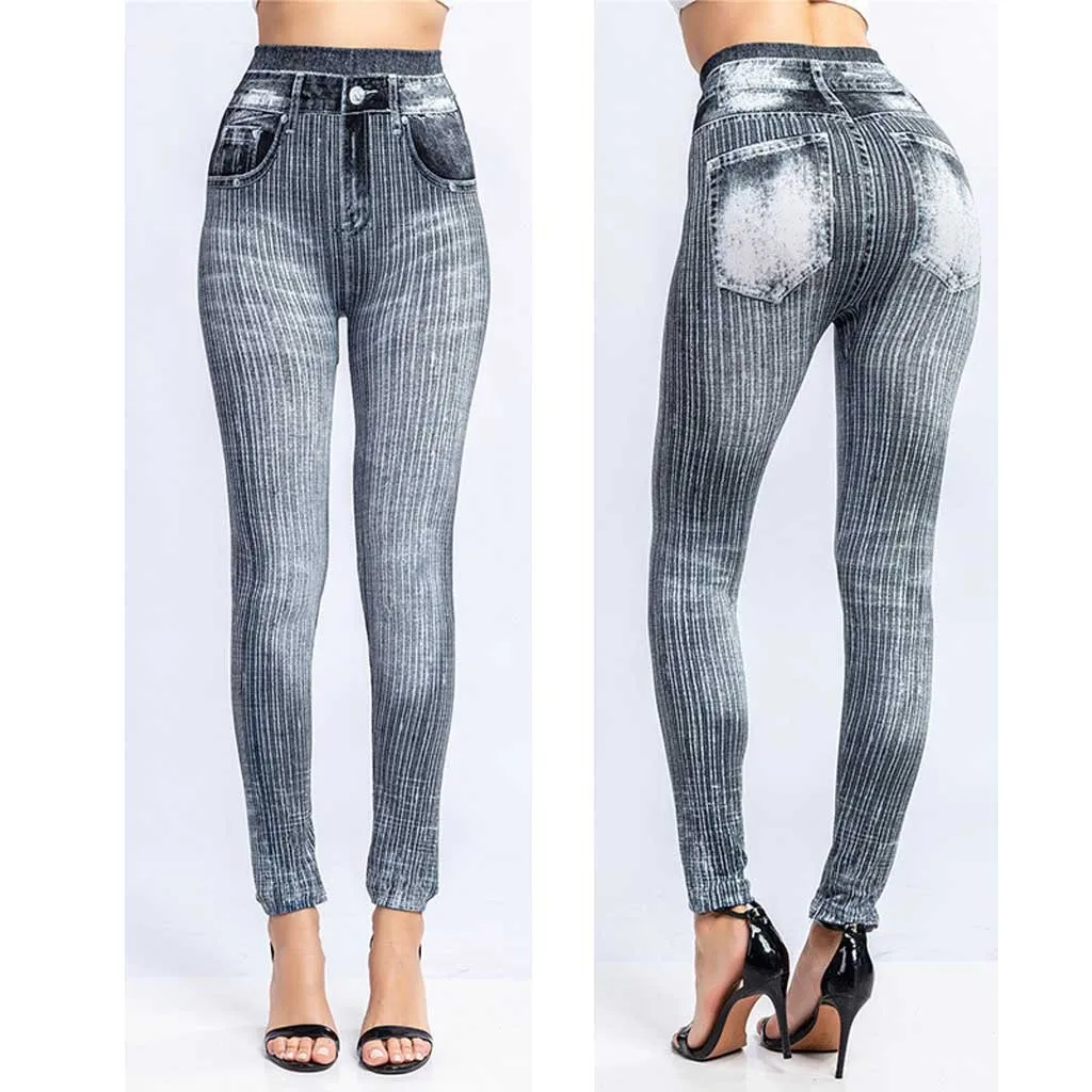 Женские леггинсы с высокой талией принтом | Женская одежда