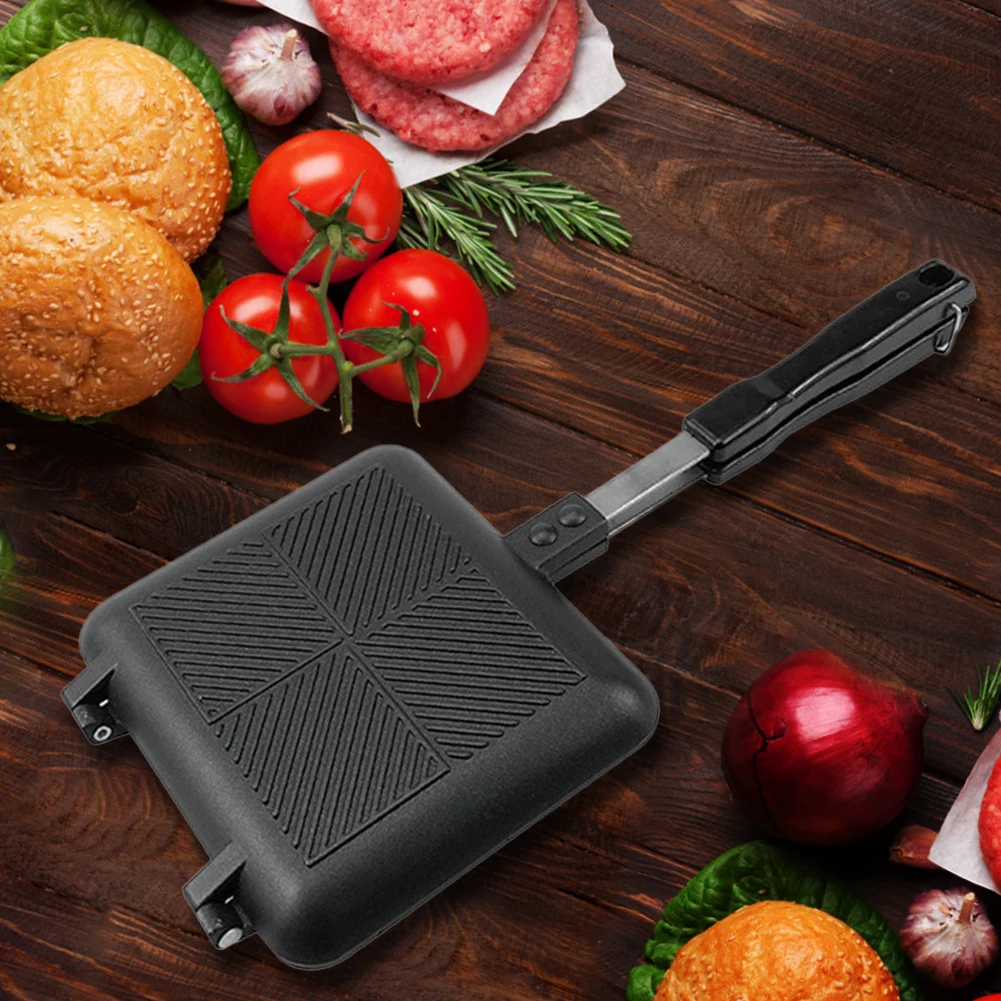 

Double-sided Frying Pan Sandwich Toast Bread Baking Pan Waffles Easy to Clean Kitchen Tool Toast Frying Pan Non-stick.