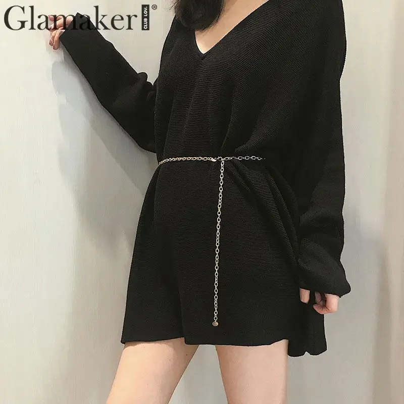 Glamaker золотая цепочка женский широкий пояс для женщин куртка пояс Женские аксессуары cummerbund Блестящий Пояс для платья корейская мода