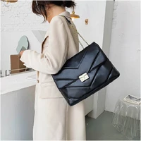 large capacity large pu leather bag for women 2020 fashion crossbody bag new handbag luxury designer pure color chain bag sac