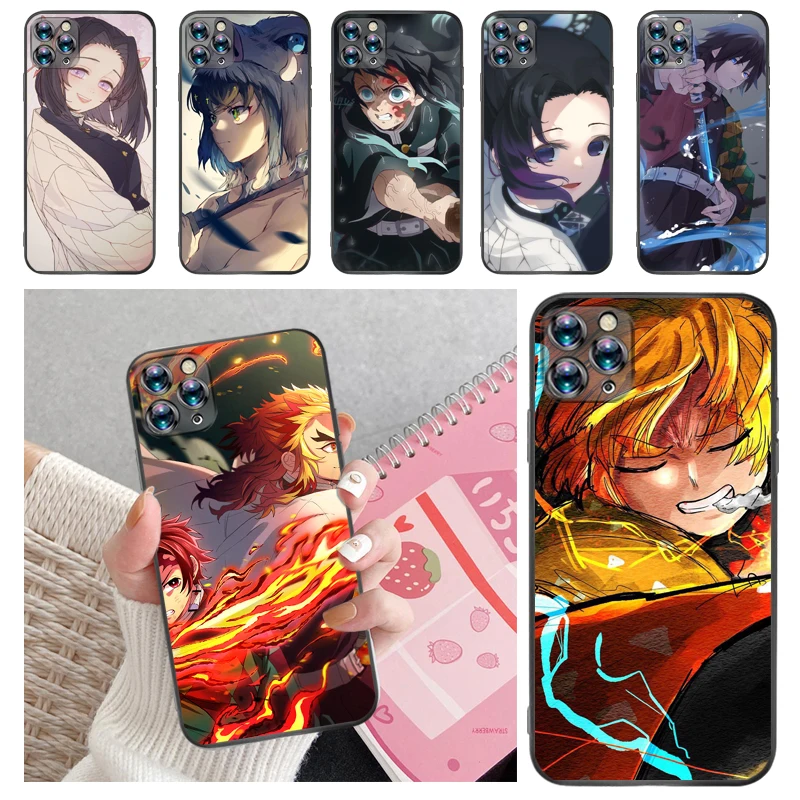 

Demon Slayer Agatsuma Zenitsu Kimetsu No Yaiba Kamado Nezuko Kamado Tanjirou Phone Case For iPhone 12 Mini SE 2020 Pro Soft TPU