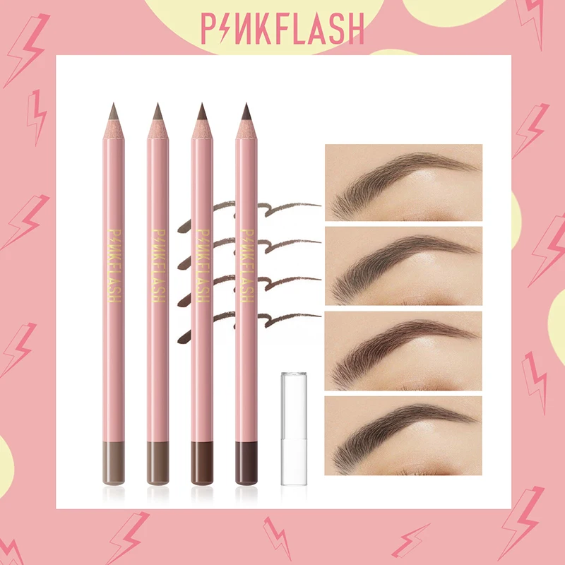 

4Colors Eyebrow Pencil Waterproof Sweatproof Durable Easy to Color Not Smudge Eye Makeup Shaping Styling Brows Wooden Pen Beauty