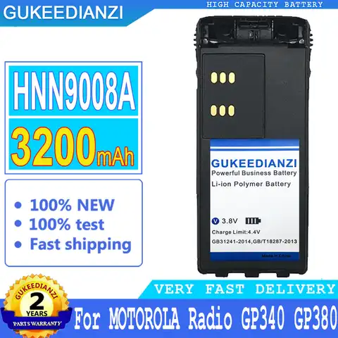 Аккумулятор GUKEEDIANZI HNN9008A 3200 мАч для MOTOROLA Radio GP340 GP380 GP640 GP680 GP320 HT1250 HT750 GP328 GP338 PRO5150 MTX850