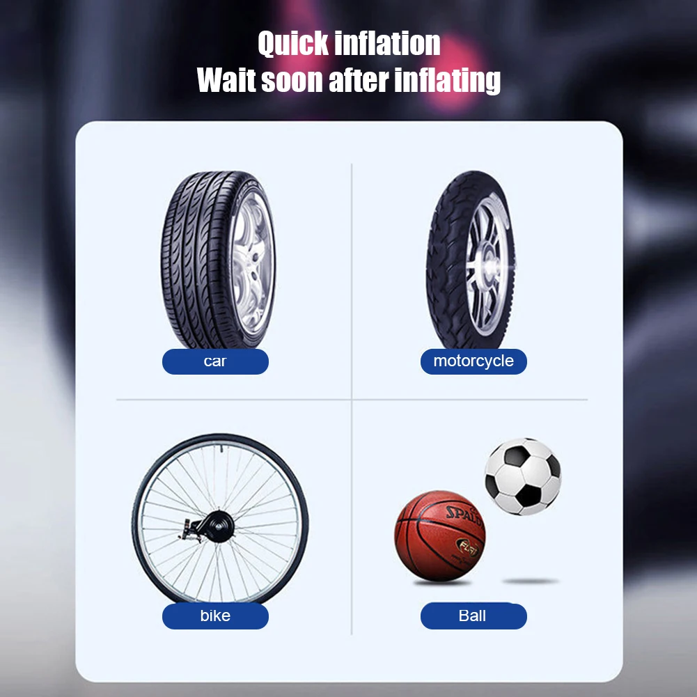 12 В перезаряжаемый воздушный насос для накачивания шин беспроводной портативный