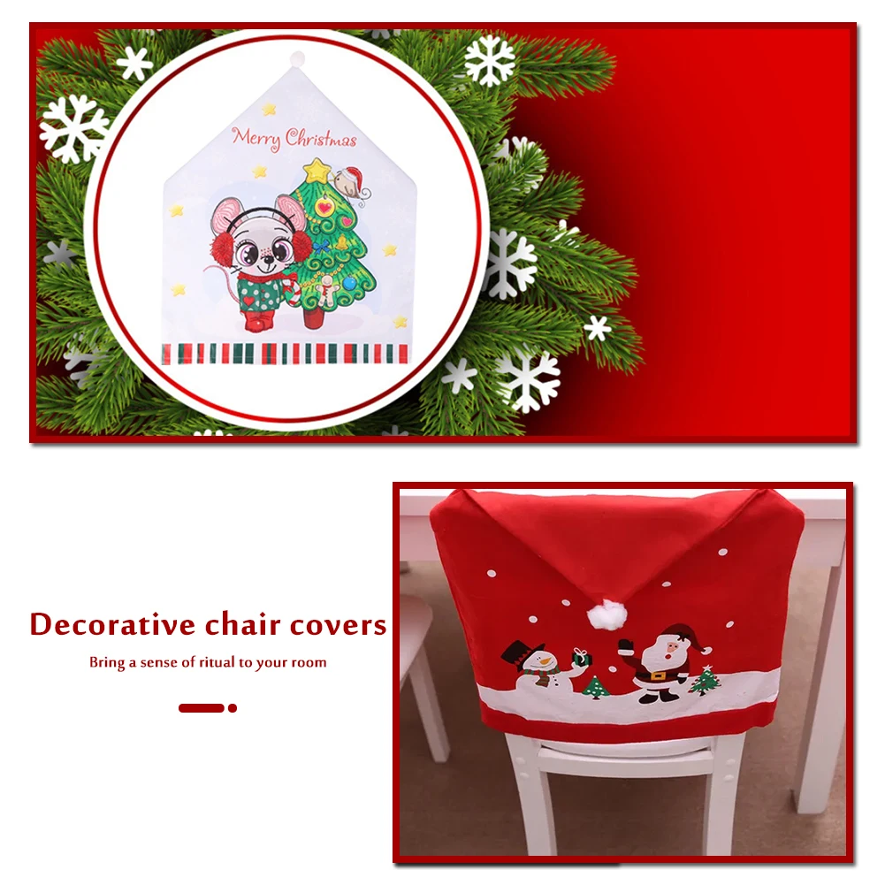 

Christmas Chair Covers DIY Mosaic Diamond Painting Kits Handmade Art Craft Slipcovers for Home Kitchen Chirstmas Decorations