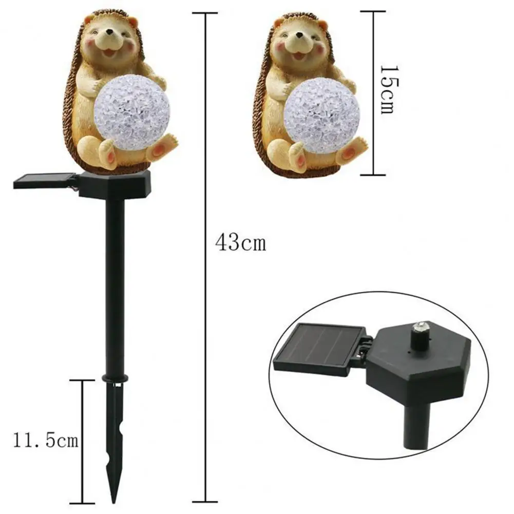 

Hot Sales Solar Energy Ground Light Unique Creative PP Garden Stake Hedgehog Lamp for Park