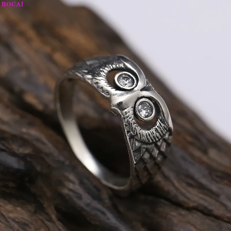 Женское кольцо из серебра 2021 пробы с головой совы | Украшения и аксессуары